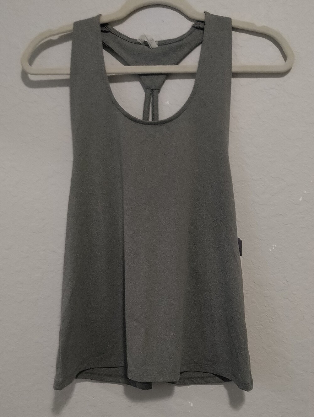 Threads 4 Thought  Gray Racerback Tank with T-Back Detail